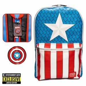 Loungefly Captain America Cosplay Backpack with Pin